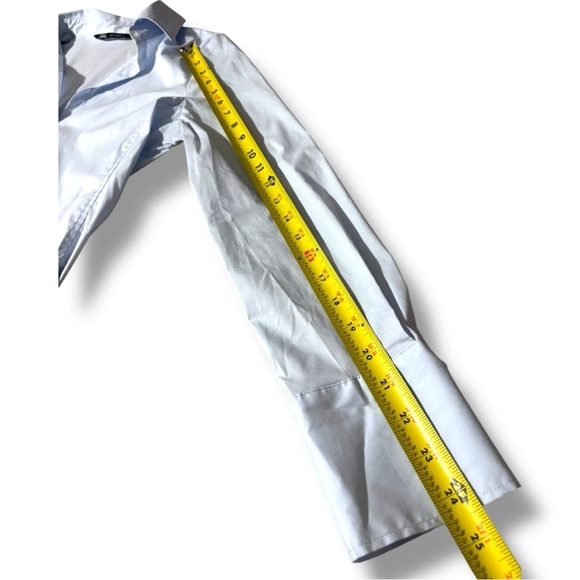 Zara Light Baby Blue Lightweight Long Sleeve Fitted Button Down Shirt - Picture 10 of 15